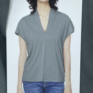 Buffalo David Bitton Women's M V-Neck Blouse Sedona Sage e0940